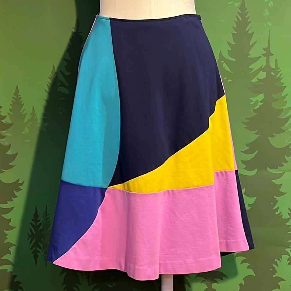 Boden color block A-line midi skirt